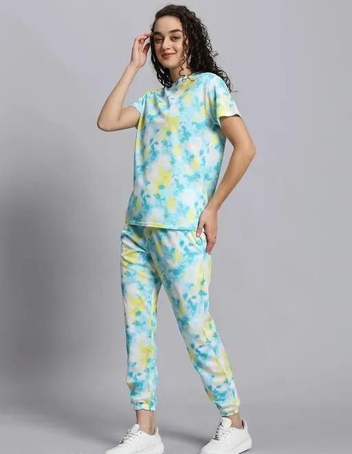 Women's Casual Tie Dye Print Night Suit