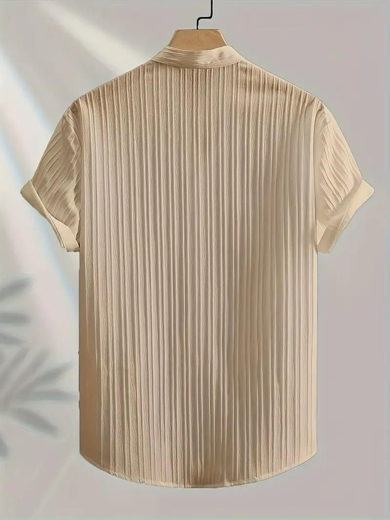 Men's Solid Retro Short Sleeves Button-Up Shirt Pack of 3